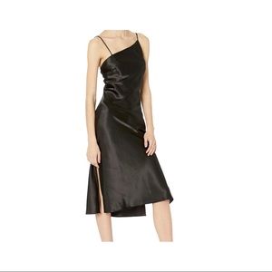 Bebe Satin One Shoulder Bias Midi- NWT